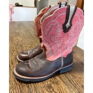 Womens Ariat  Showbaby Wild Rose/Brown Oiled Rowdy Western Boots Size 10B